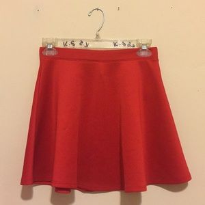 Forever 21 red flare skirt